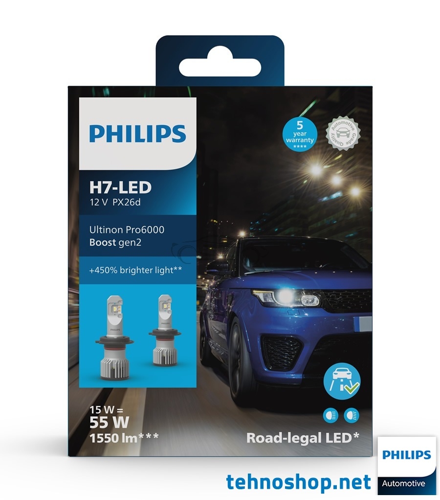LED ŽARNICE PHILIPS H7 ULTINON PRO6000 HL U60B2 BOOST gen2 11972U60B2X2 12V PX26d X2