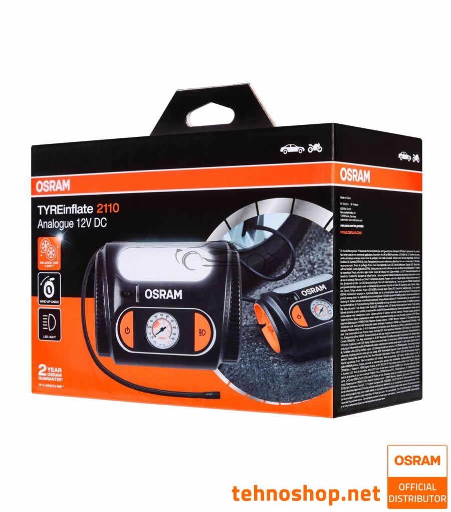 PRENOSNI ZRAČNI KOMPRESOR OSRAM TYREinflate 2110 OTI2110 12V