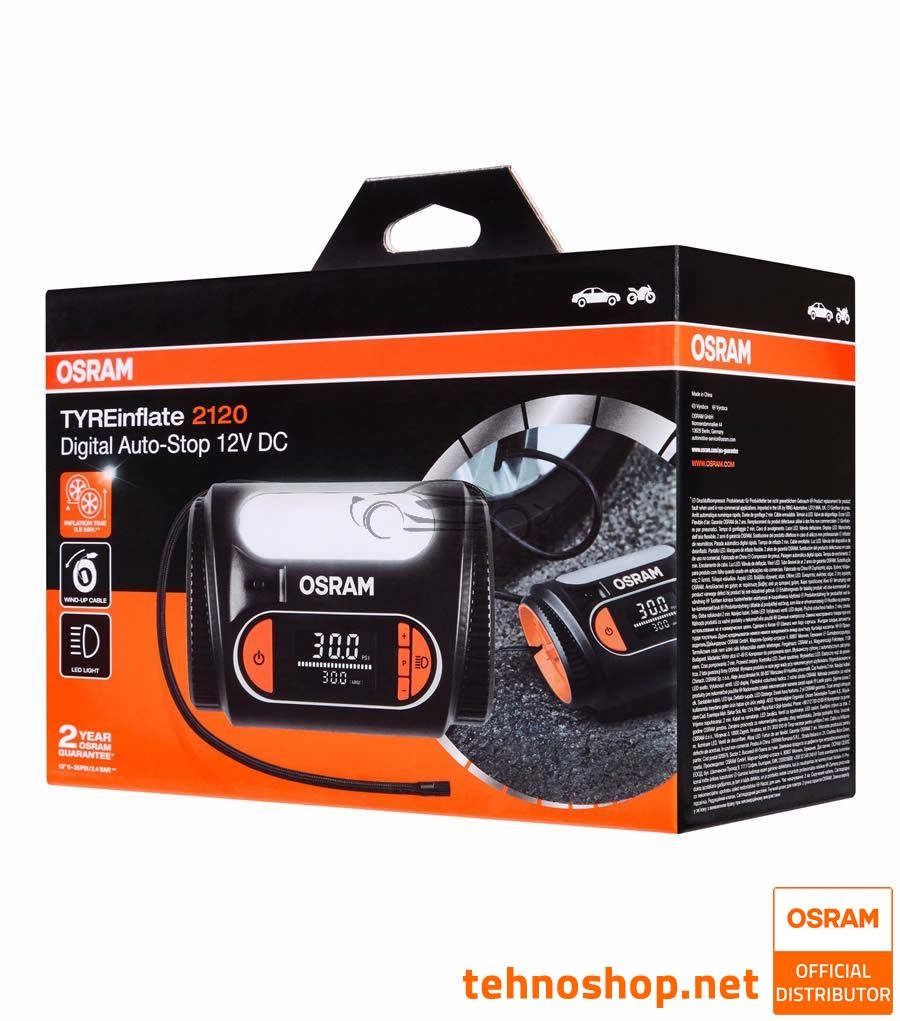 PORTABLE AIR COMPRESSOR OSRAM TYREinflate 2120 OTi2120 12V