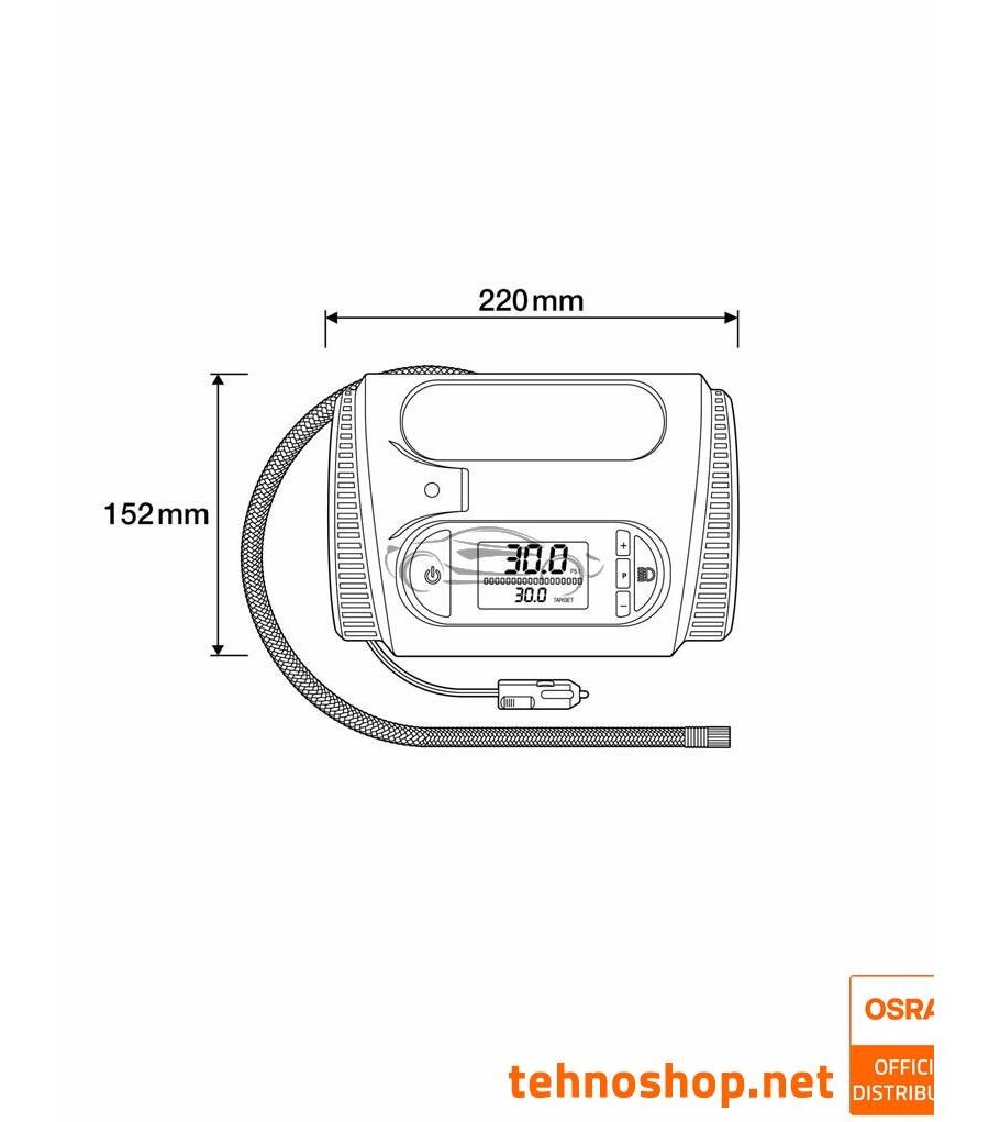 PORTABLE AIR COMPRESSOR OSRAM TYREinflate 2120 OTi2120 12V