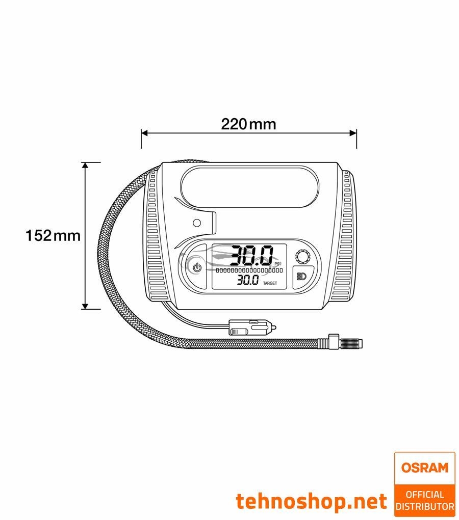PORTABLE AIR COMPRESSOR OSRAM TYREinflate 2130 OTi2130 12V