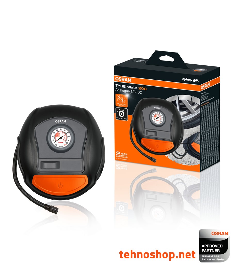PRENOSNI ZRAČNI KOMPRESOR OSRAM TYREinflate 200 OTI200 12V