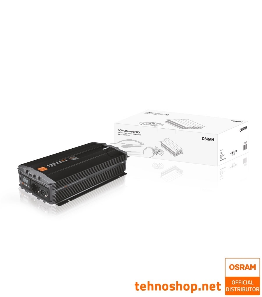 PRETVORNIK NAPETOSTI RAZSMERNIK OSRAM POWERinvert PRO 12V DC 2000W RCD OEINVPAR20