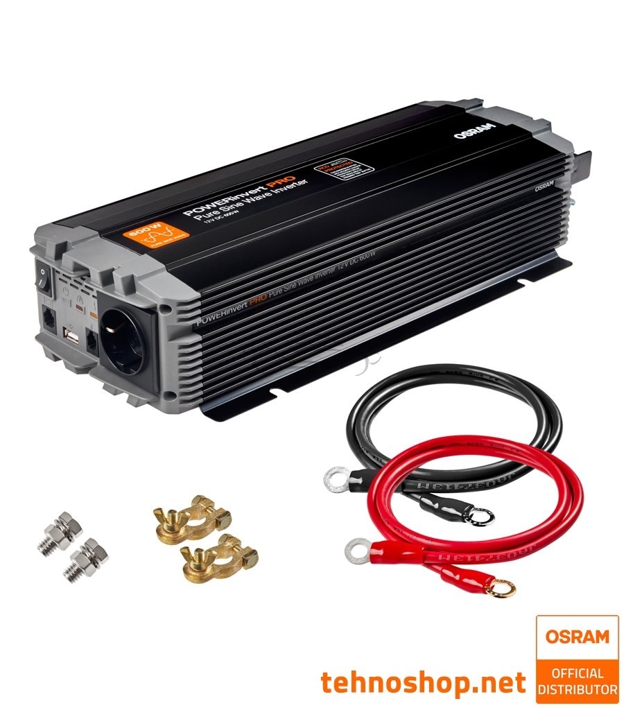 INVERTER OSRAM POWERinvert PRO 12V DC - 230V AC 600W RCD OEINVPAR6