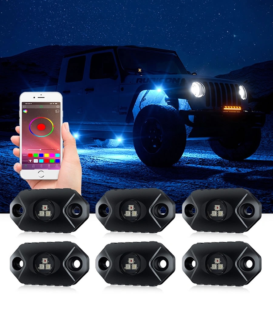 SET LED LUČK RGB ROCK LIGHT KIT OSRAM CREE 48W 12/24V