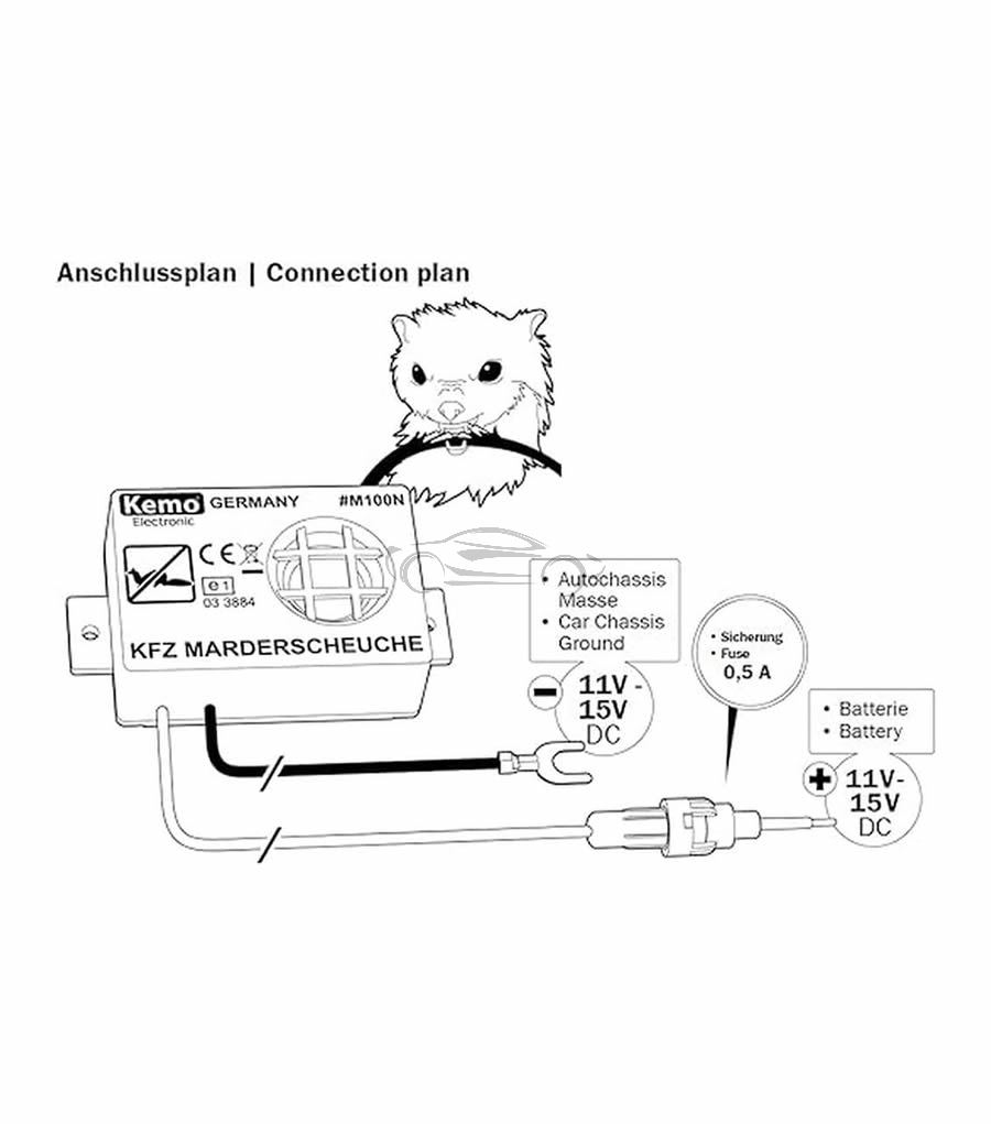 ULTRASONIC ANTI MARTEN DEVICE FOR MOTOR VEHICLES KEMO M100N 12V