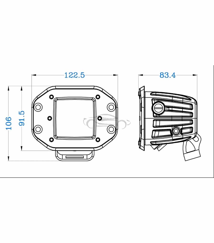 FLUSH MOUNT WORKING LIGHT OSRAM 40W EK-2-E4T 12/24V