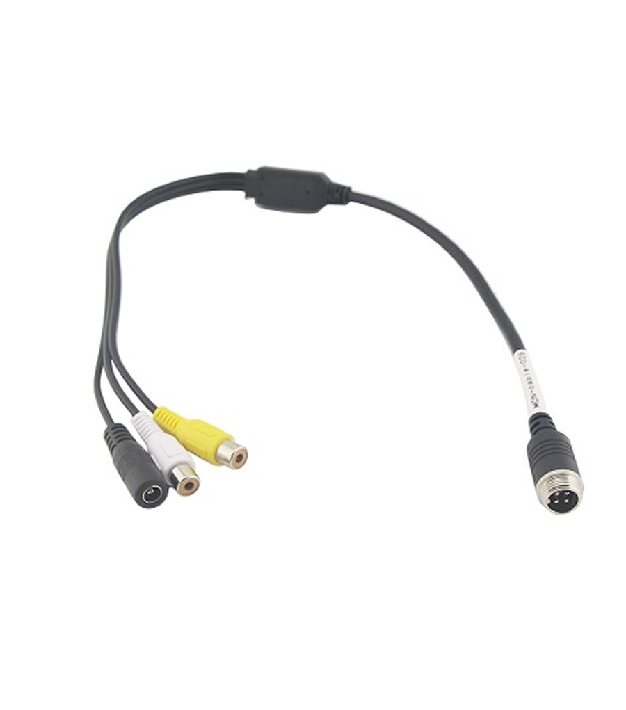 VIDEO KABEL ADAPTER ZA VZVRATNO KAMERO RCA/M12 Z NAPAJANJEM RCA-M12 M