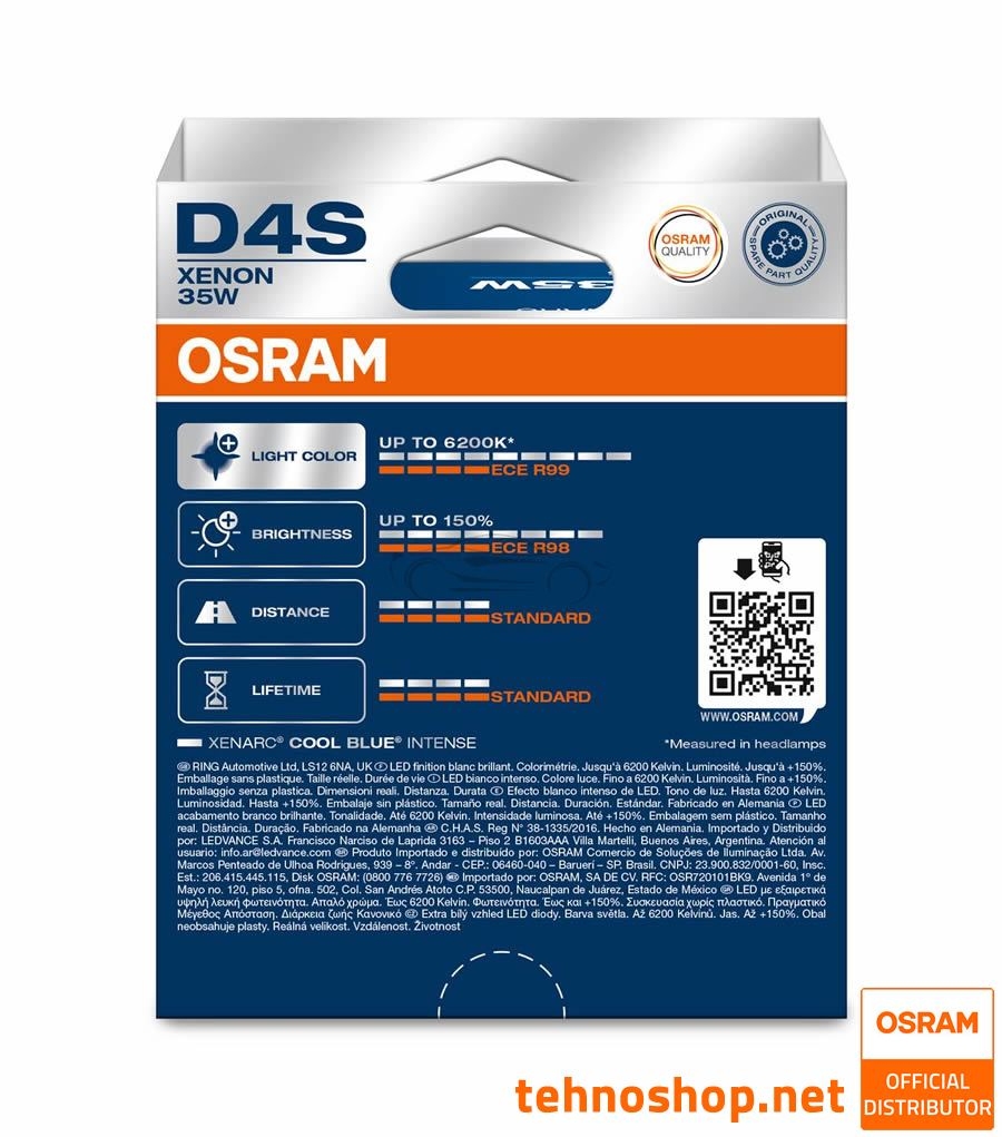 ŽARNICA OSRAM XENON D4S 66440CBN-2HB COOL BLUE INTENSE 35W P32d-5 2HB