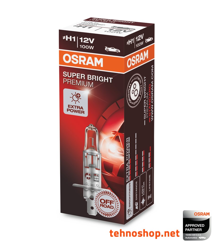 BULB OSRAM HALOGEN H1 62200SBP 100W 12V P14.5S FS1