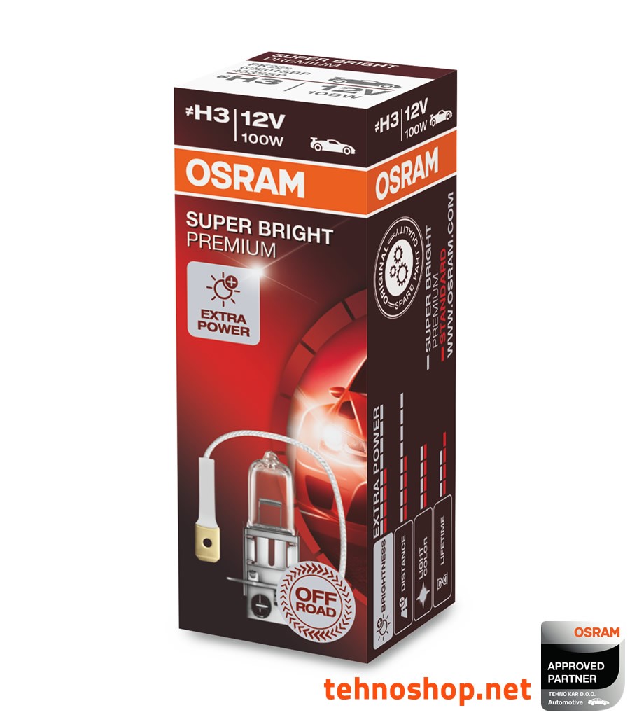 BULB OSRAM HALOGEN H3 62201SBP 100W 12V PK22S FS1