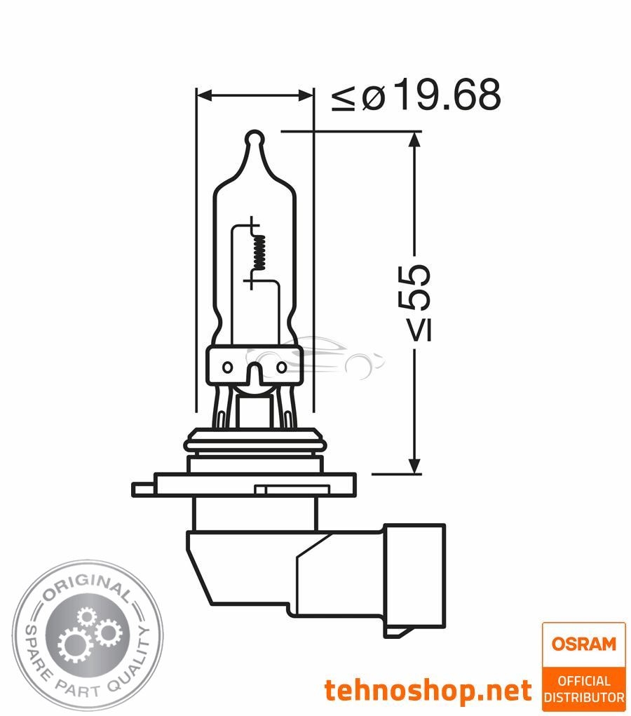 ŽARNICA OSRAM HALOGEN HB3 9005-1BL ORIGINAL 60W 12V P20d 1BL