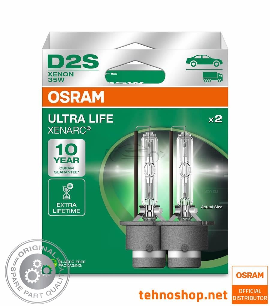 OSRAM XENON BULB D2S 66240ULT-2HB ULTRALIFE 35W P32D-2 2HB