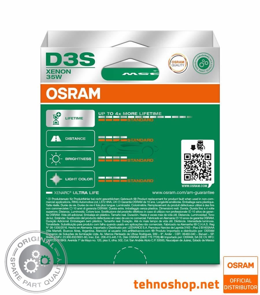 ŽARNICA OSRAM XENON D3S 66340ULT-2HB ULTRALIFE 35W PK32D-5 2HB