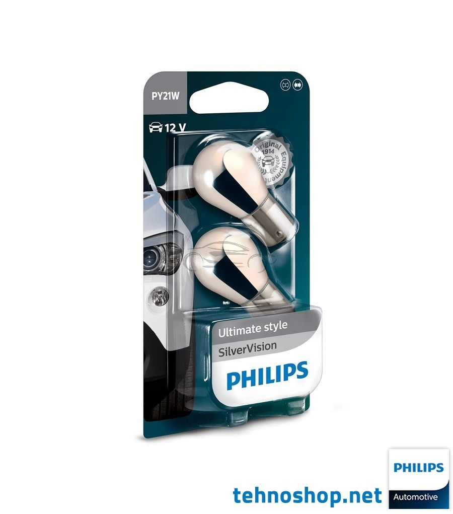 ŽARNICA PHILIPS PY21W SILVERVISION 12496SV 12V 21W BAU15s B2