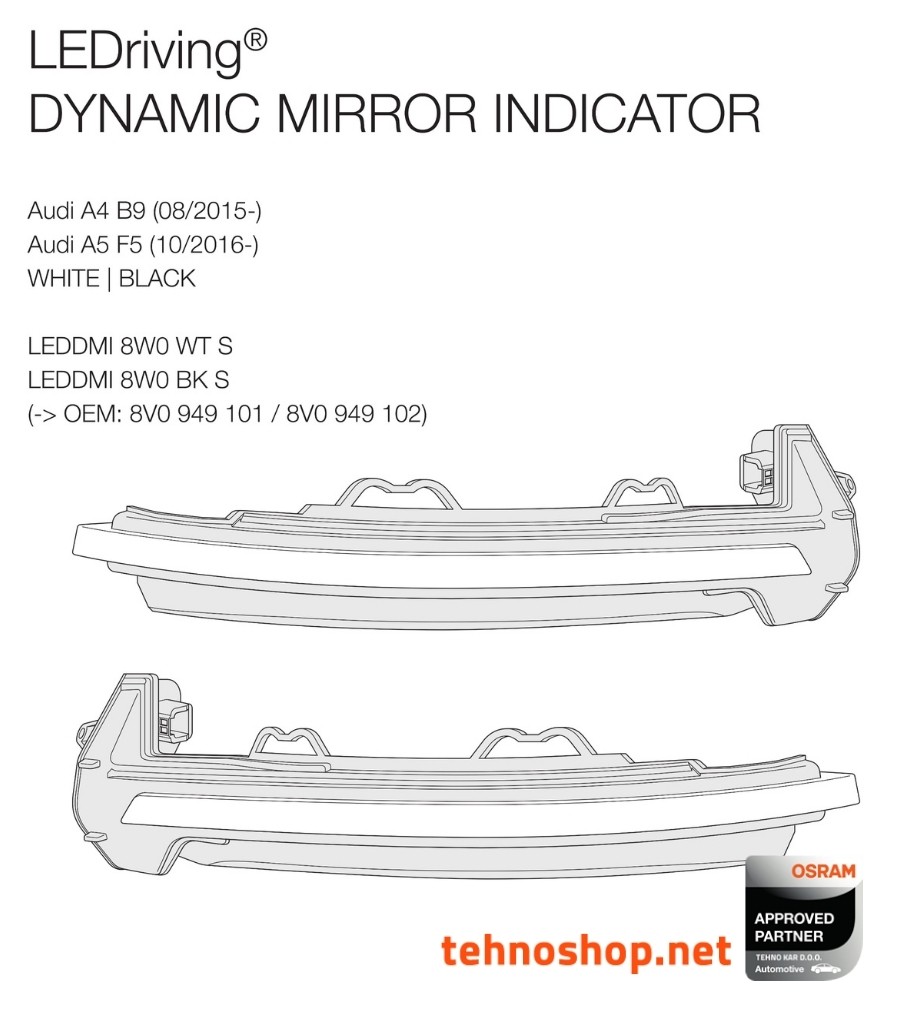 LED DINAMIČNI SMEROKAZ OSRAM LEDriving® - BLACK EDITION LEDMI 8W0 BK S FS1