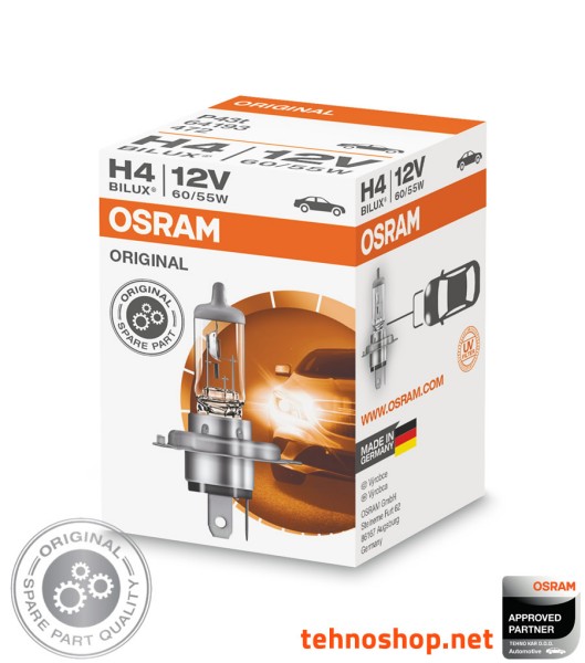 BULB OSRAM HALOGEN H4 64193 60/55W 12V P43T FS1