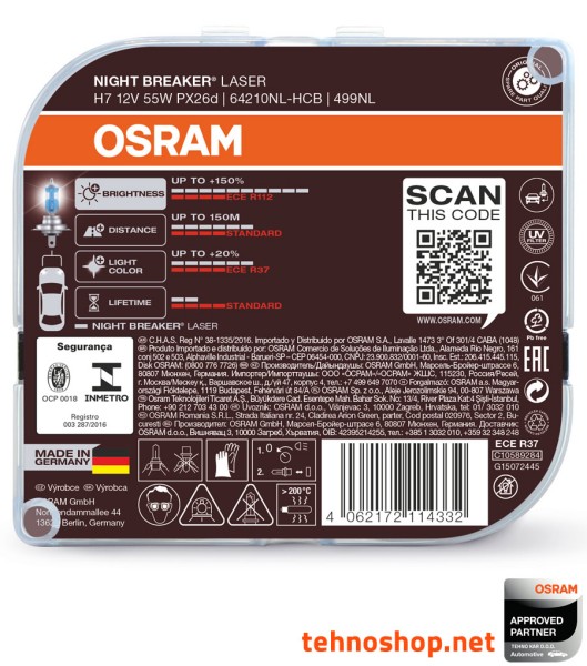 ŽARNICA OSRAM HALOGEN H7 64210NL-HCB 55W PX26D HCB2
