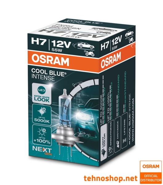 ŽARNICA OSRAM HALOGEN H7 64210CBN COOL BLUE INTENSE 55W 12V PX26d FS1