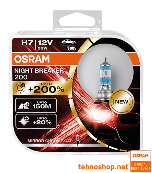 ŽARNICA OSRAM H7 NIGHT BREAKER 200 64210NB200-HCB +200% 55W PX26d HCB