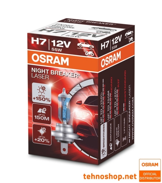 ŽARNICA OSRAM HALOGEN H7 NIGHT BREAKER LASER 64210NL 12V 55W PX26d