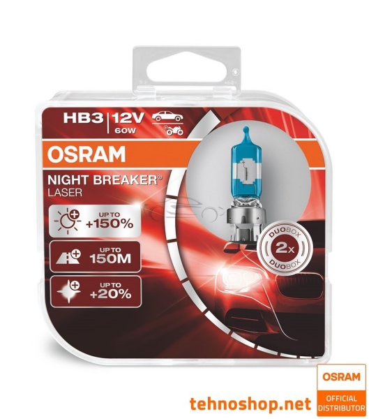 ŽARNICA OSRAM HALOGEN HB3 NIGHT BREAKER LASER 9005NL-HCB 12V 60W P20d