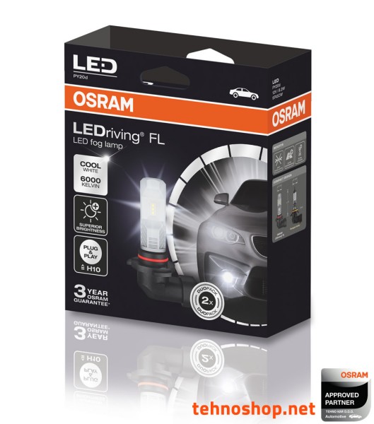 KOMPLET LED ŽARNIC OSRAM LEDriving® FL H10 9745CW 13W 12V PY20d FS2