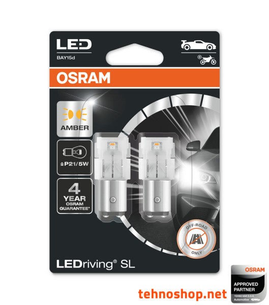 ŽARNICA OSRAM LED P21/5W LEDriving SL 12V 1,3W 7528DYP-02B BAY15d BLI2