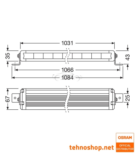 LED DELOVNA LUČ OSRAM LEDriving® LIGHTBAR 108W 12/24V VX1000-CB SM LEDDL120-CB SM