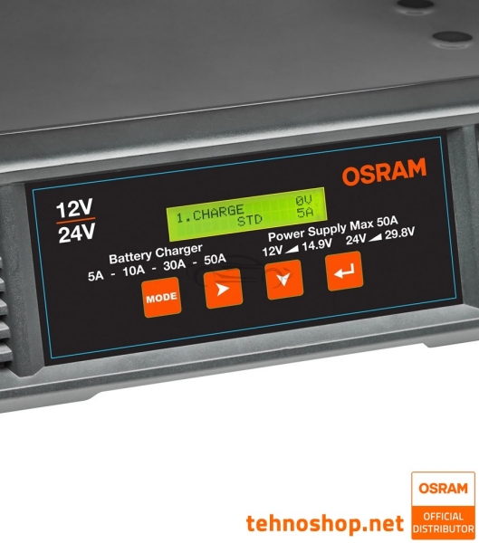 POLNILEC AKUMULATORJA OSRAM BATTERYcharge PRO 50A OSCP5024 12V/24V