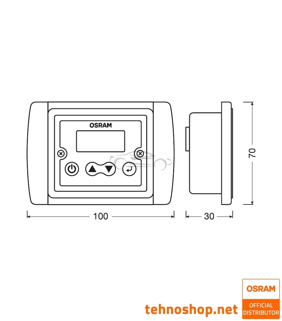 LCD UPRAVLJALNI ZASLON ZA PRETVORNIK NAPETOSTI OSRAM POWERinvert PRO 12/24V OINVLCD