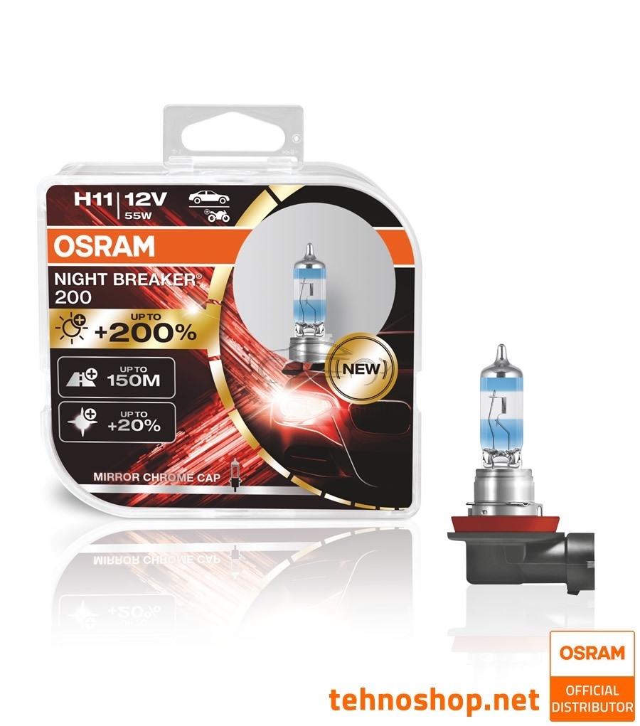ŽARNICA OSRAM H11 NIGHT BREAKER +200% 64211NB200-HCB 55W PGJ19-2 HCB