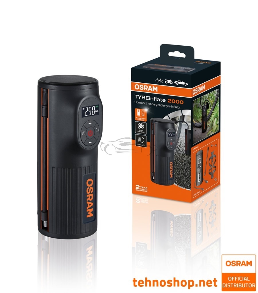 COMPACT RECHARGEABLE TYRE INFLATOR OSRAM