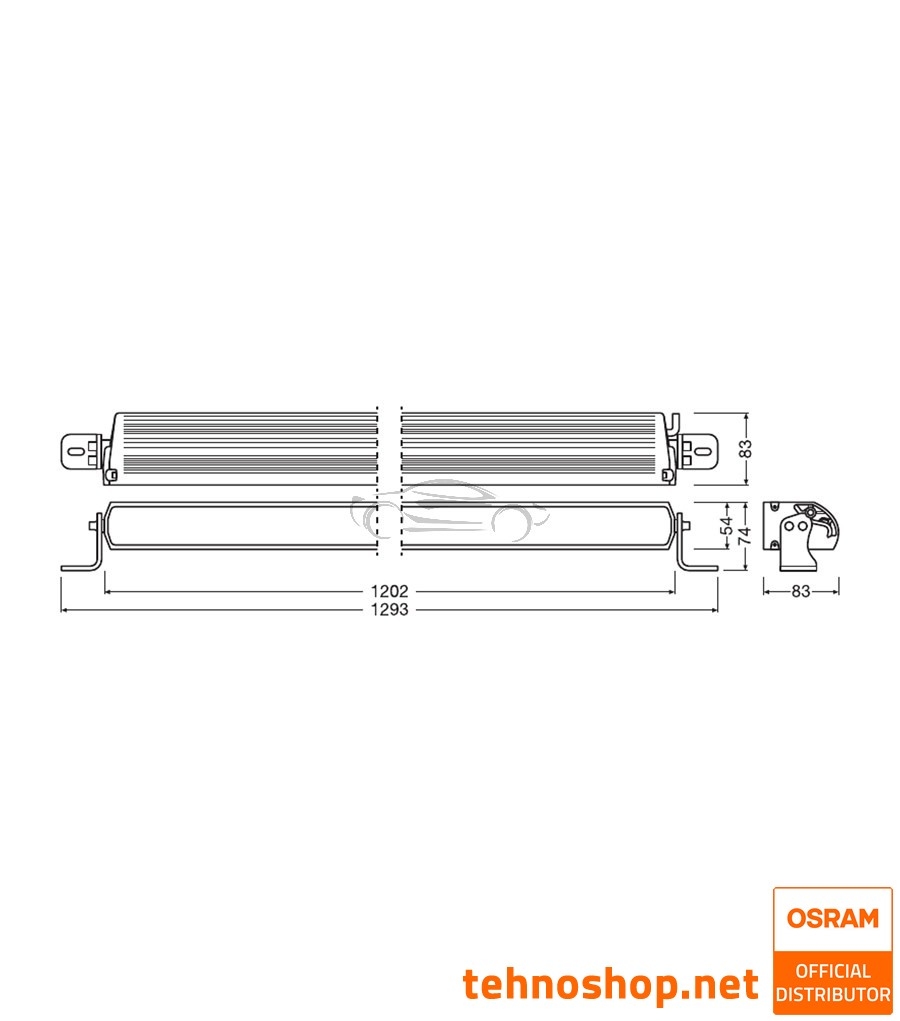 LED DRIVING LIGHT OSRAM LEDriving® LIGHTBAR 176W 12/24V FX1200-CB SM GEN2 LEDDL134-CB SM