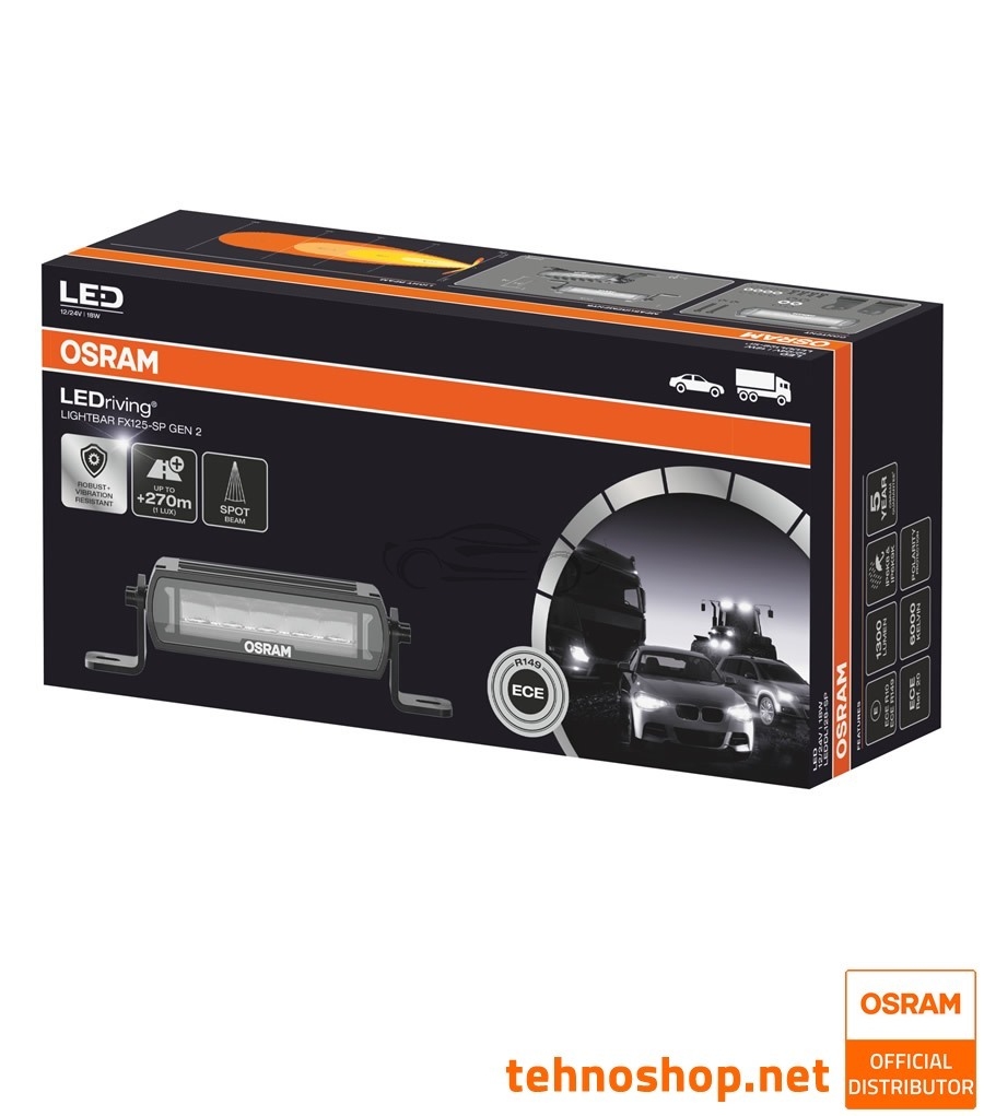LED DELOVNA LUČ OSRAM LEDriving® LIGHTBAR 18W 12/24V FX125-SP GEN2 LEDDL128-SP