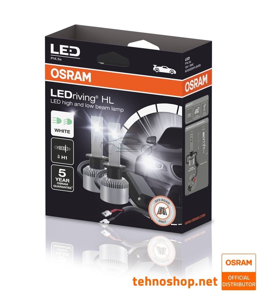 LED KIT KOMPLET OSRAM LEDriving HL H1 64150DWP-02B LED 12V P14.5s FS2
