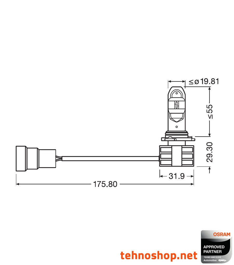 BULB OSRAM LEDriving® HL HB4 9736CW LED 12V P22d FS2