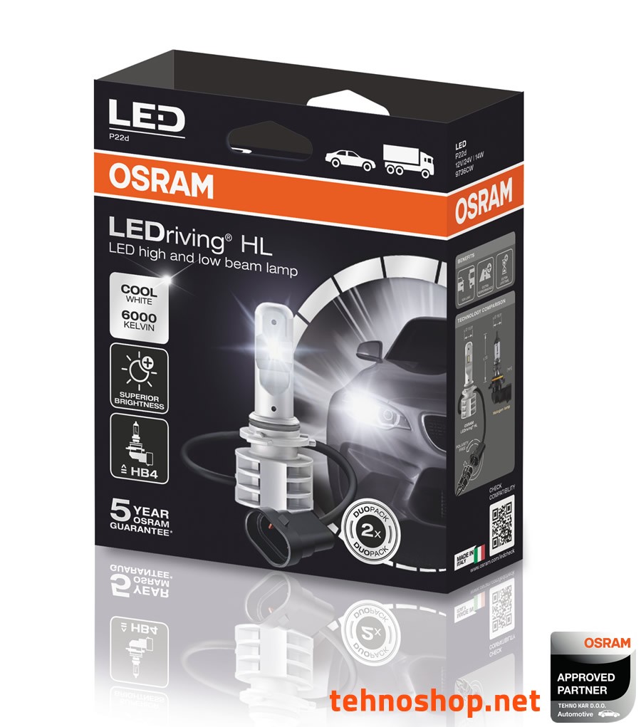 LED ŽARNICE HB4 9006 OSRAM LEDriving® HL 9736CW 12V P22d FS2