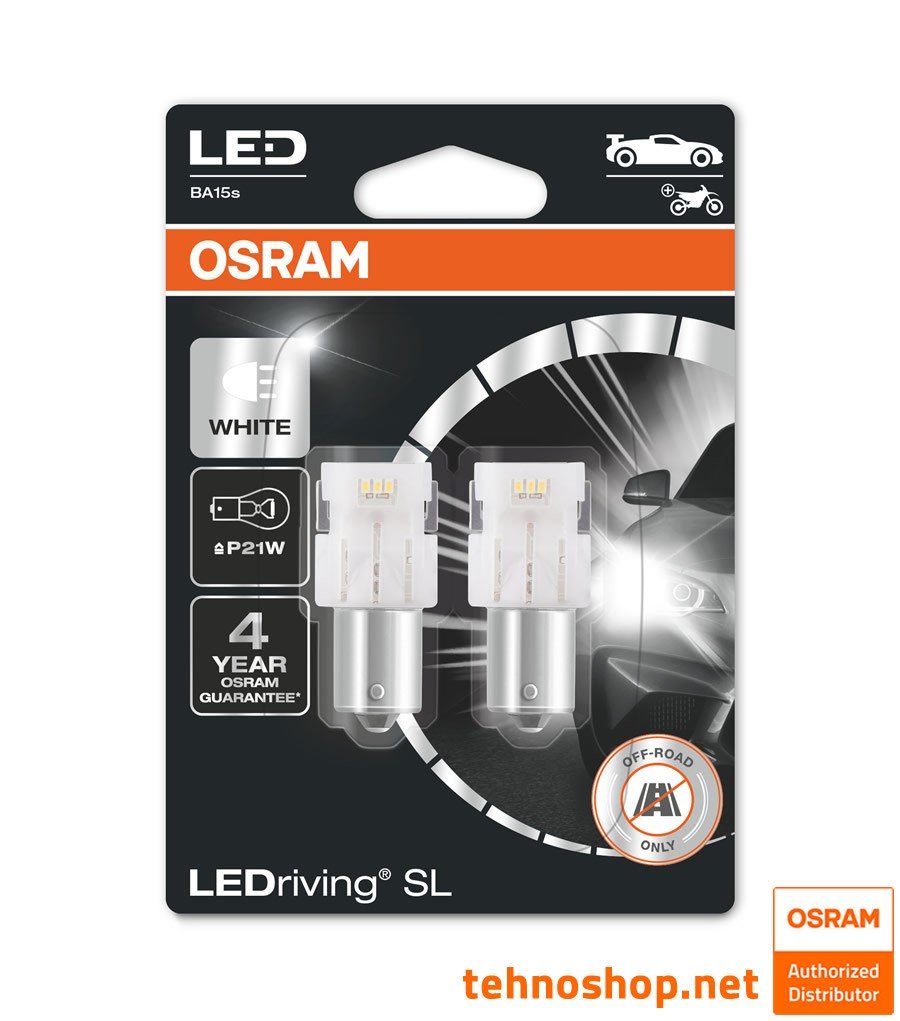 2x Osram P21W 12V BA15s 7506ULT-02B Extra Lifetime White Daytime Running  Light Tail Light Brake Light Replacement Halogen Car Lamp E-Approved :  : Automotive