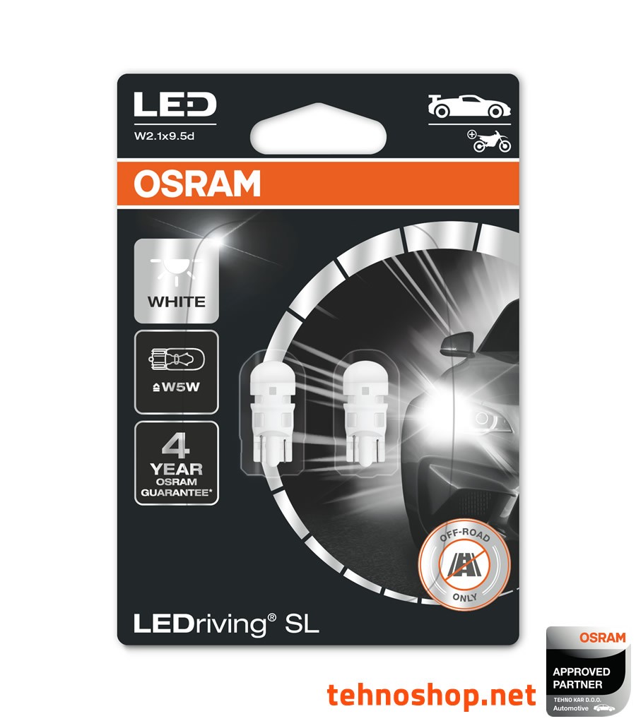 alder ballon klæde BULB OSRAM LED W5W LEDriving® SL 12V 0,8W 2825DWP-02B W2.1x9.5d BLI2