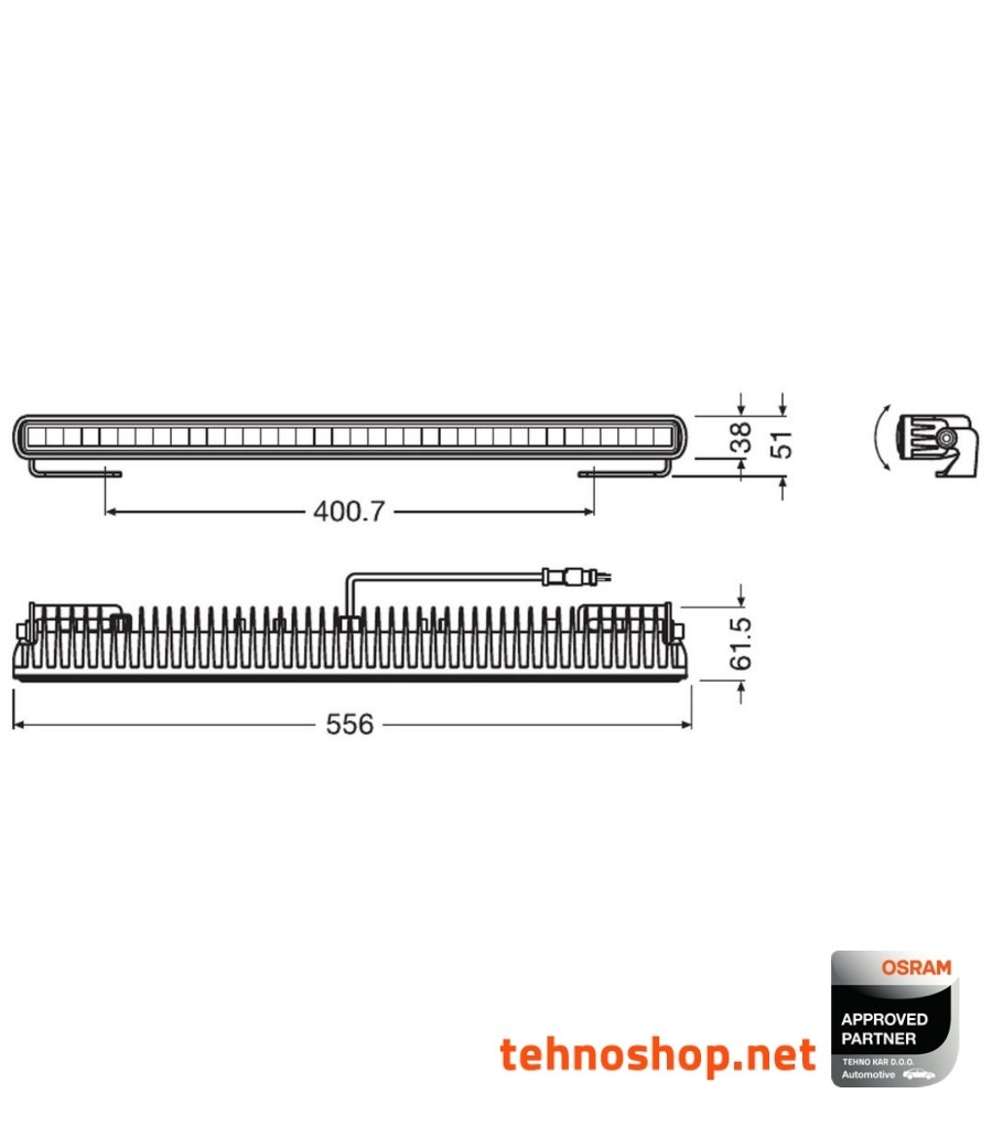 LED DELOVNA LUČ OSRAM LEDriving LIGHTBAR 45W 12/24V SX500-SP LEDDL107-SP