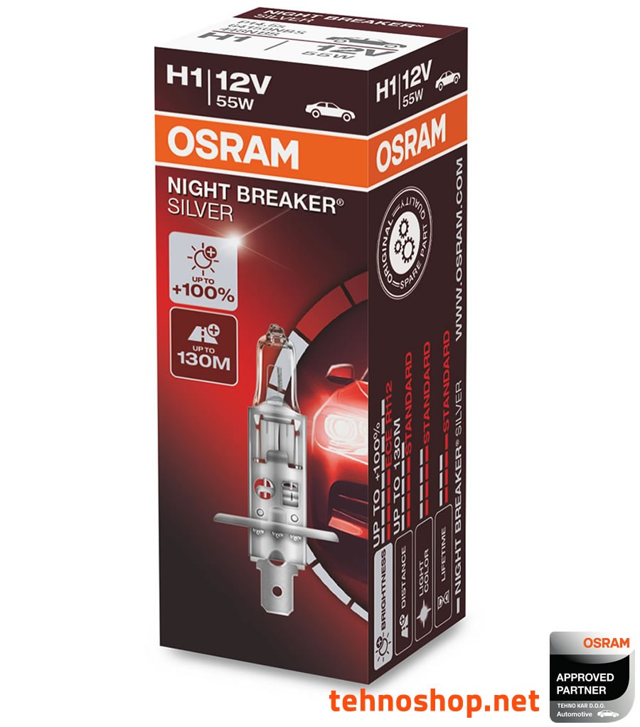 OSRAM H1 55W Night Breaker Unlimited 12V 64150NBU +110% Bright White Car  Headlight Fog Lamp Genuine Halogen Lamp 3400K (2 Pcs) - AliExpress
