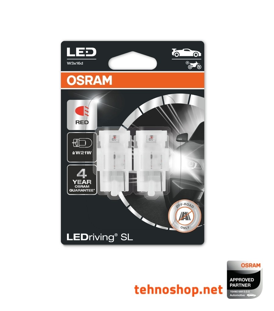 BULB OSRAM LED W21W LEDriving® SL 12V 1,4W 7505DRP-02B W3x16d BLI2
