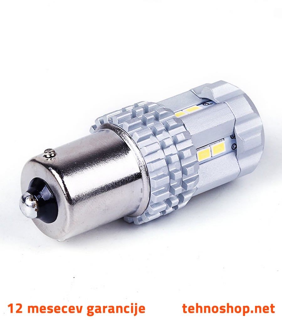 BULB CN LED Ba15S T20 12V 12 LED 6500K