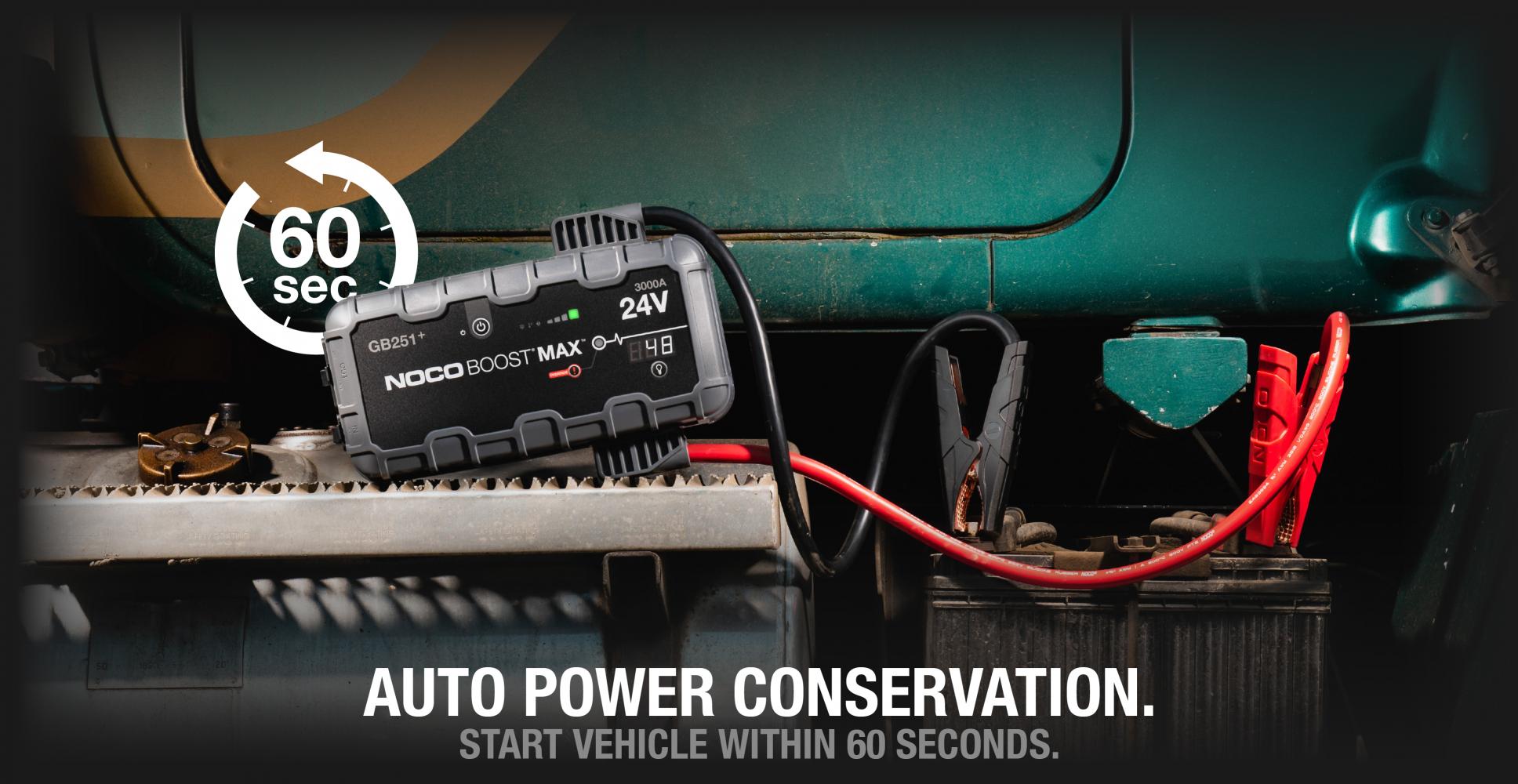 Lithium jump starter booster Noco gb251+. Auto power conservation.