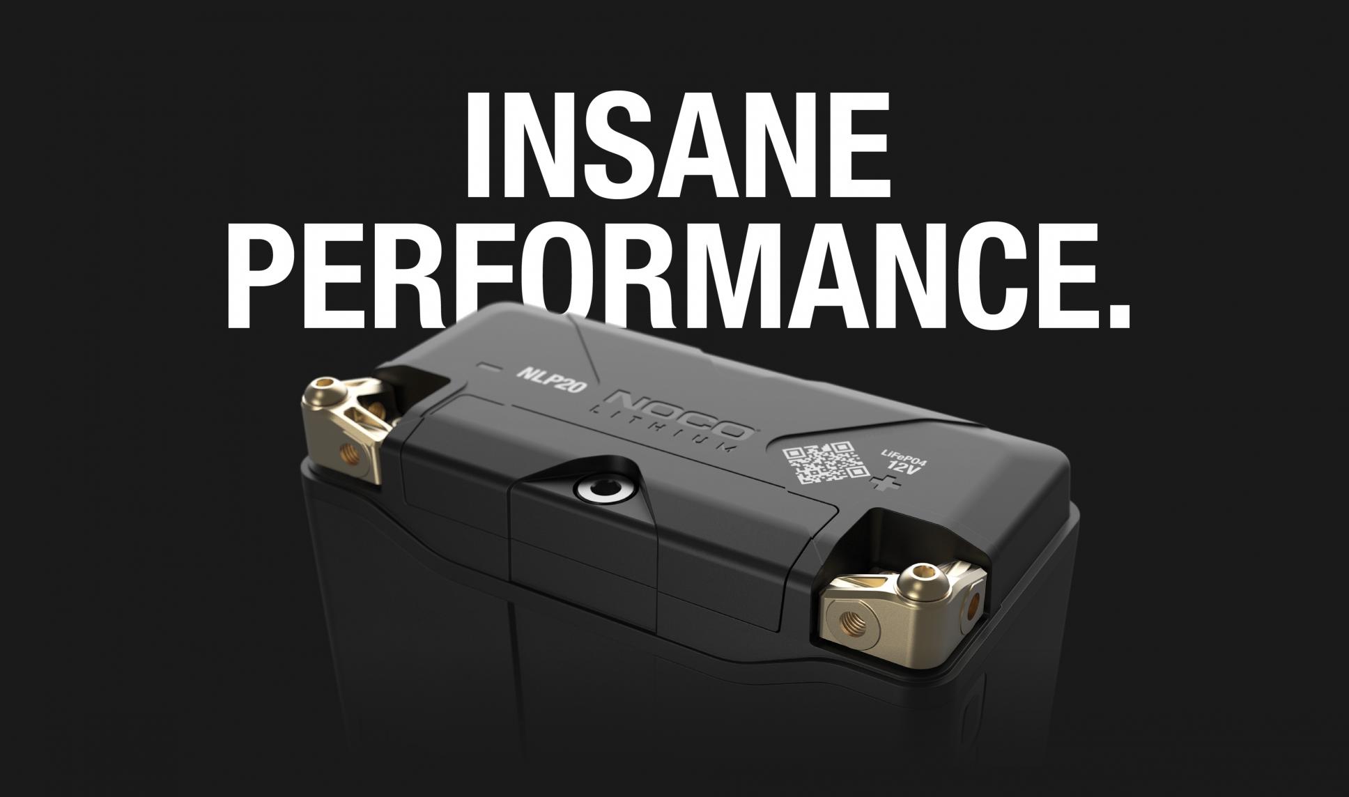Introducing the all-new NOCO Lithium NLP20 12V Lithium Powersports Battery, a Group 14 battery, rated at 4Ah (51Wh) and 500-amps of starting power.